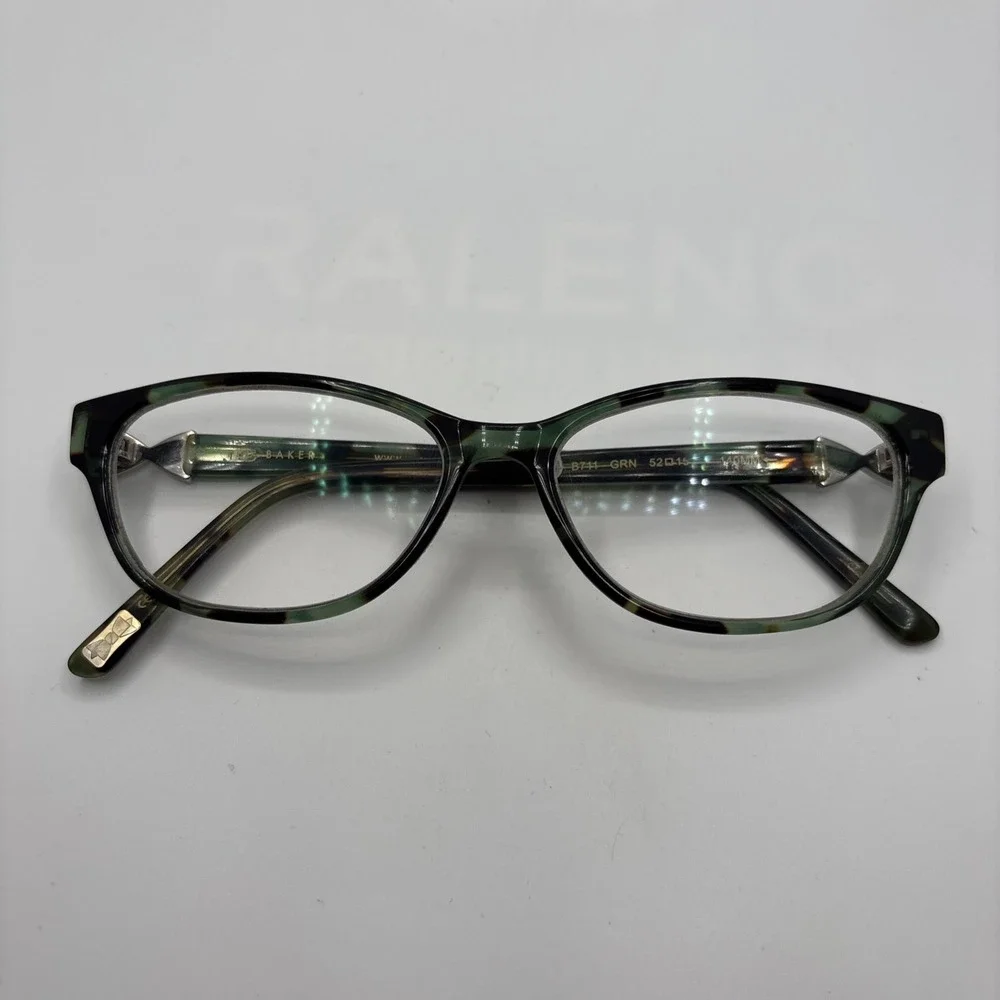 Ted Baker B711 GRN 52-15-140 Green Tortoise Full Rim Eyeglasses Frame w/case